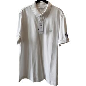 New LACOSTE X Men's White Three Stooges Track Days Polo Size XL